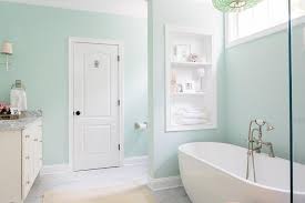 bathroom with mint green walls