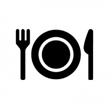 お皿付きの食事マークのシルエット02 | 無料のAi・PNG白黒シルエットイラスト