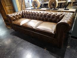brown chesterfield leather sofa couch