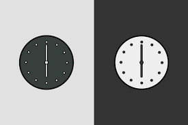 White And Black Wall Office Clock