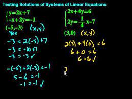 Testing Solutions Of Systems Of Linear
