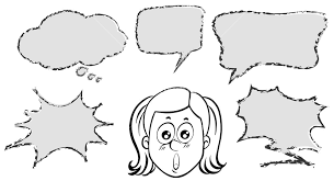 Girl With Five Speech Bubble Templates Illustration Royalty Free