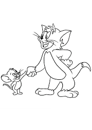 Jerry is on the head of tom coloring page | free printable coloring pages. Coloring Pages Printable Tom And Jerry Coloring Page