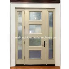 china white entry door with stained