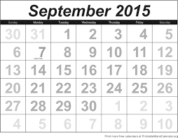 Printable Blank Calendar Org Free Templates Template 2019 September