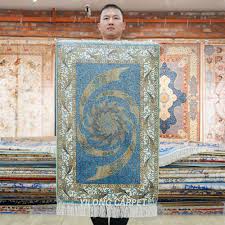 handmade rug small oriental blue