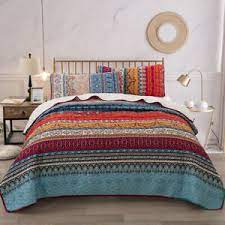 striped mandala quilted comforter queen