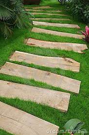 Wooden Plank Path Garden Planning