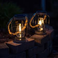 Pack Of 2 Ip44 Solar Powered Caged Jars