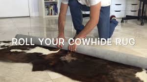 remove the creases of your cowhide rug