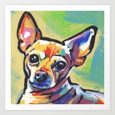 Fun Chihuahua Dog Bright Colorful Pop
