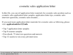 Cosmetic Sales Application Letter