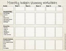 Best Photos Of Free Printable Budget Worksheets Monthly Bill