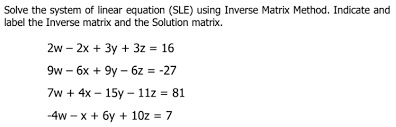 Solve The System Of Linear Equation