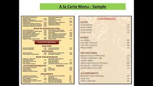 what is a la carte table d hote menu