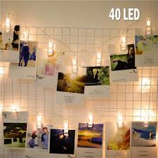 40 Led String Lights With Photo Clips Battery Operated Indoor Outdoor Decorative Lights For Bedroom Patio Dorm Room Wedding Birthday Christmas Party Home Decor Battery Lights For Hanging Cards And Art