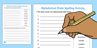 Alphabetical order is a system whereby character strings are placed in order based on the position of the characters in the conventional ordering of an alphabet. Alphabetical Order Activity English Teaching Resources