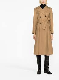 Sandro Paris Coin Double Ted Trench Coat Brown