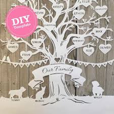 Diy Custom Family Tree Papercutting