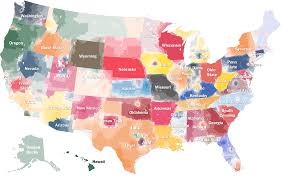 N C A A Fan Map How The Country Roots For College Football