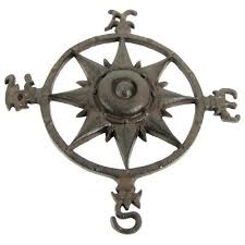 Rustic Cast Iron Rose Compass Nautical