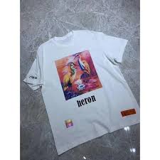 19ss Heron Preston Crane Painted Tee Fashion Couple Streetwear Casual Loose Men Women Printing T Shirt Hftttx008