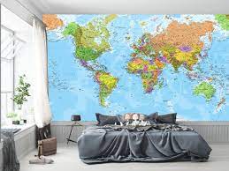 Giant World Map Mural Classic Home