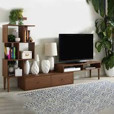 l shape tv cabinet with open shelves