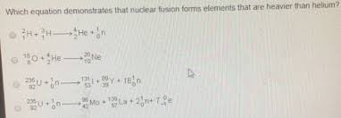 That Nuclear Fusion Forms Elements That