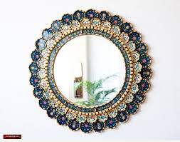 Blue Hanging Mirror Home Wall Decor