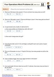 Word Problems Worksheets With Answers