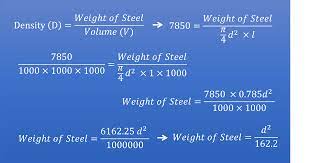 steel reinforcement weight formula