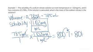 Using Solubility To Calculate Solute