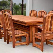 Outdoor Redwood Dining Table Custom