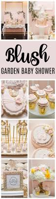 Create a starry sky, with fondant clouds and stars decorating the side and top of the cake. Blush Garden Themed Baby Shower Pretty My Party Party Ideas