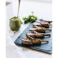 Rosemary Grilled Lamb Chops With Mint Apple Sauce Downshiftology gambar png