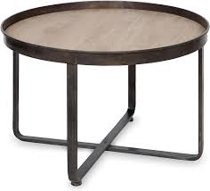 A coffee table is the literal center piece of your living room. Amazon Com Kate And Laurel Zabel Modern Farmhouse Round Coffee Table With Black Wrought Iron Criss Cross Base And White Oak Finished Wooden Insert Furniture Decor