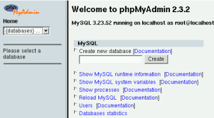 phpmyadmin administering mysql via web