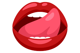 tongue out woman mouth red y lips