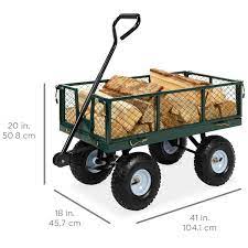 Green Steel Garden Wagon Garden Cart