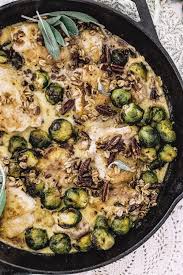 In a small bowl, stir together butter, mustard, and honey. Honey Mustard Chicken Brussels Sprouts With Salty Cinnamon Pecan Crumble My Kitchen Little