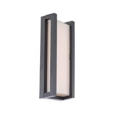 Wac Lighting Axel 14 In Black Integrated Led Outdoor Wall Sconce In 3000k Ws W44014 Bk The Home Depot
