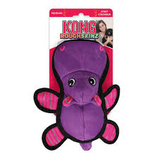 kong roughskinz hippo dog toy purple