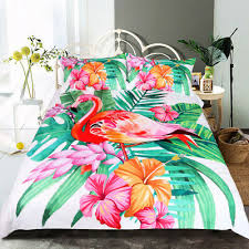Flamingo Bedding Set Tropical Plant