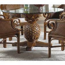 More than 497 pineapple dining set at pleasant prices up to 27 usd fast and free worldwide shipping! Amazon Com Hospitality Rattan Sunset Reef Indoor Rattan Wicker 48 In Pineapple Dining Table T Dining Table Dining Table In Kitchen British Colonial Decor