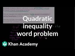 Quadratic Inequality Word Problem