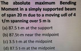 the absolute maximum bending moment in