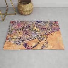 toronto canada street map rug by