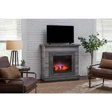 Stylewell Wildercliff 45 In W Electric Fireplace Wall Mantel In Gray