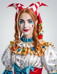 female jester costume face swap